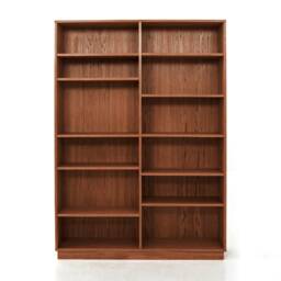 Bookcase, Bookshelf Made Of Oak Vaneer - Teak Colour Livlo T-R07 - thumbnail 2