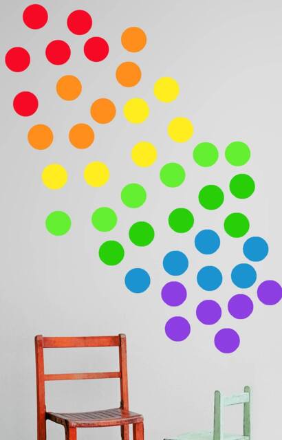 Rainbow Dot Set Wall Decal - Polka Decor Dots - image 1