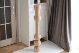 Tall Unfinished Wood Table Leg Handmade Turned Furniture Foot, 1100mm - thumbnail 1