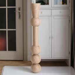 Tall Unfinished Wood Table Leg Handmade Turned Furniture Foot, 1100mm - thumbnail 2