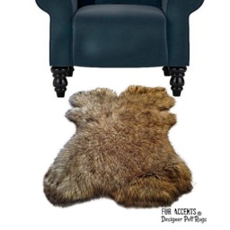 Faux Fur Area Rug - Desert Fox Brown, Pelt Shape, Handmade in Usa - thumbnail 2
