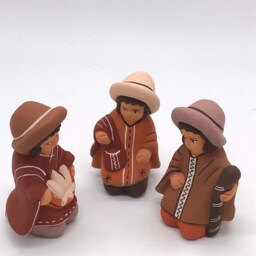 Peruvian Handmade Pottery Nativity Set 8 Christmas Decor, Clay Folk Art Creche, Gift, Child Born(2.5 - thumbnail 2