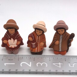 Peruvian Handmade Pottery Nativity Set 8 Christmas Decor, Clay Folk Art Creche, Gift, Child Born(2.5 - thumbnail 3
