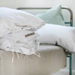 Off White Linen Duvet Cover With Ties/stonewashed Bedding/Washed Custom in Cream White - thumbnail 4
