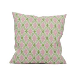 Schumacher - Dexter Pink & Green Fun Bright Lattice Print Indoor & Outdoor Cushion Cover Handmade Throw Pillow Designer Home D??cor - thumbnail 2