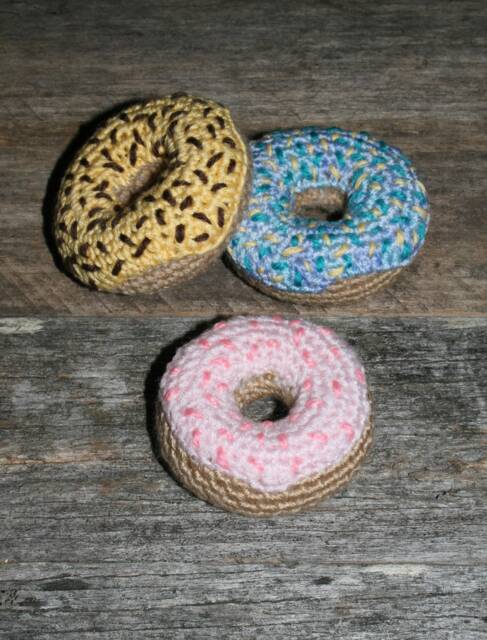 Crochet Donut - Choose From 3 Colours Tea Party Food Pretend Play - image 1