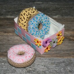 Crochet Donut - Box Set Of 3 Tea Party Food Pretend Play - thumbnail 2