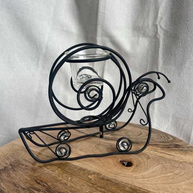 Metal Snail Black Candle Tea Light Holder Industrial Style Home Decor - image 1