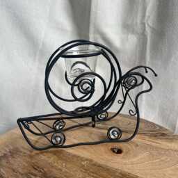 Metal Snail Black Candle Tea Light Holder Industrial Style Home Decor