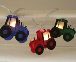 Tractor String Lights - Children's Room Farm Gift For Boys Individual Color Choice Various Designs - thumbnail 3