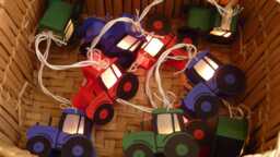 Tractor String Lights - Children's Room Farm Gift For Boys Individual Color Choice Various Designs - thumbnail 1