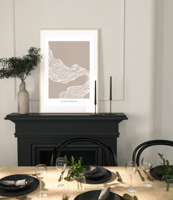 Abstract Print, Contemporary Art , Wall Home Decor Bedroom Minimal Neutral Beige, A5, A4, A3, A3+, A2 - image 1