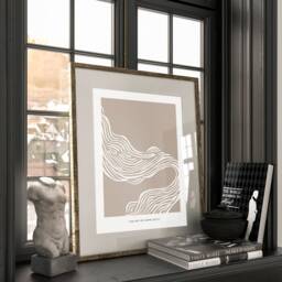 Abstract Print, Contemporary Art , Wall Home Decor Bedroom Minimal Neutral Beige, A5, A4, A3, A3+, A2 - thumbnail 3