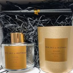 Luxury Gold Candle & Reed Diffuser Gift Set - Highly Scented Natural Wax - thumbnail 2