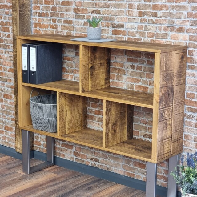 Rustic Bookcase Handmade Industrial Style Bookshelf Storage Unit Cabinet-Lincoln - image 1