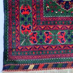 10x12Ft Large Hand-Knotted Afghan Wool Rug Tribal Geometric Design, Living Room Rug, Persian Style - thumbnail 3