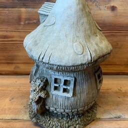 stone Garden Mushroom Fairy Leaf House Ornament Gift - thumbnail 4
