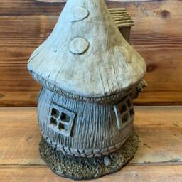 stone Garden Mushroom Fairy Leaf House Ornament Gift - thumbnail 3