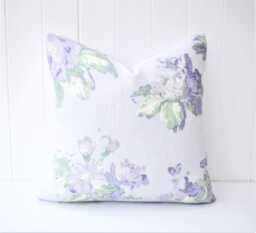 Laura Ashley Purple Floral Cushion Handmade Violetta On Both Sides 16
