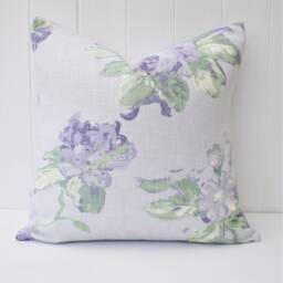Laura Ashley Purple Floral Cushion Handmade Violetta On Both Sides 16 - thumbnail 2