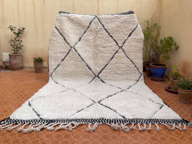 Handmade White Berber Rug Moroccan Wool Area Rug - image 1