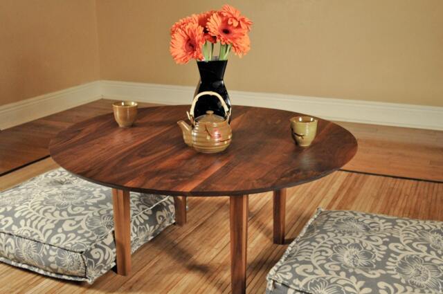 Chabudai Low Japanese Round Dining - Coffee Table - image 1