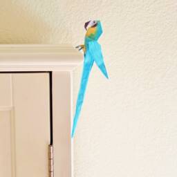 Hand Painted Origami Parrot - thumbnail 2