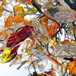Large Floral Chandelier Champagne Resin Flowers & Leaves Lighting - thumbnail 3
