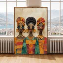 Black Women Art Print, Afrocentric Fashion, Bold Home Decor - Poster Only - thumbnail 3
