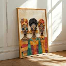 Black Women Art Print, Afrocentric Fashion, Bold Home Decor - Poster Only - thumbnail 2