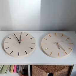 Handmade Limestone Wall Clock Silent Minimalist Design With Gold Accents - thumbnail 3