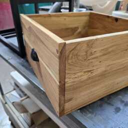 Oak Chest Of Drawers With Industrial Metal Frame. Handmade Rustic Office Storage, Solid Hardwood Furniture, Bathroom Caddy, Bedroom Organizer - thumbnail 4