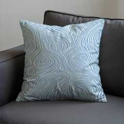 Light Blue Abstract Wave Throw Pillow Cover, Soft Line Art Cushion Case For Sofa Or Bed, Modern Minimalist Home Decor Accent - thumbnail 3