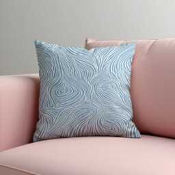 Light Blue Abstract Wave Throw Pillow Cover, Soft Line Art Cushion Case For Sofa Or Bed, Modern Minimalist Home Decor Accent - thumbnail 2