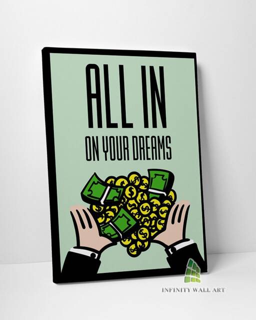 Monopoly Motivational Inspirational Quote Canvas Art Wall Print Picture Home Decor -C452 - image 1
