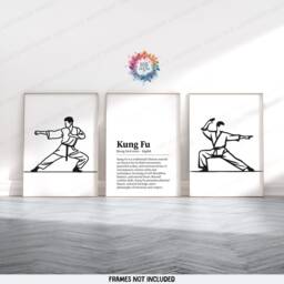 Minimalist Kung Fu Print Set - 3 Prints - Wall Art Gifts Boxing Gift Definition Martial Arts Poster Decor Boys Bedroom Artwork - thumbnail 2