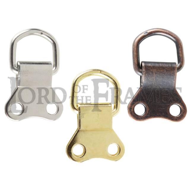 Double D Rings No Screws Nickel Brass Bronze Picture Framing Frame Mirror Hanging Drings - image 1
