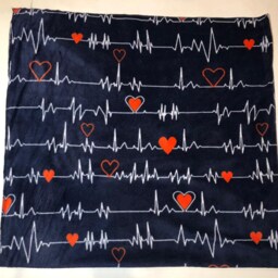 Zoofleece Cardiologist Heart Doctor Surgeon Specialist Heartbeat Pulse Heartstrings Blanket Blue Quilt Throw 50x60 - thumbnail 2