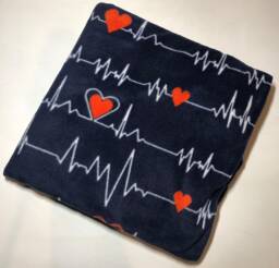 Zoofleece Cardiologist Heart Doctor Surgeon Specialist Heartbeat Pulse Heartstrings Blanket Blue Quilt Throw 50x60 - thumbnail 1