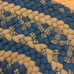 Item # 156. Blue, Beige & Multi Octagonal Rug - thumbnail 3