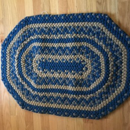Item # 156. Blue, Beige & Multi Octagonal Rug - thumbnail 2