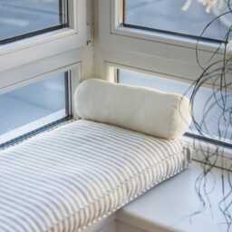 Bench Cushion, Window Seat Stripe Bench Cushion , Mudroom Seat Cushion, Reading Nook French - thumbnail 4