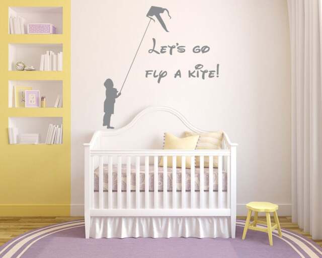 Mary Poppins Nursery Wall Decal Let's Fly A Kite Quote 12Mp - image 1