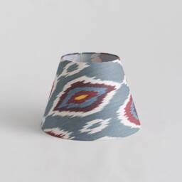 Lampshade, Coton Ikat Handmade Lamp, Blue Lampshade - thumbnail 2