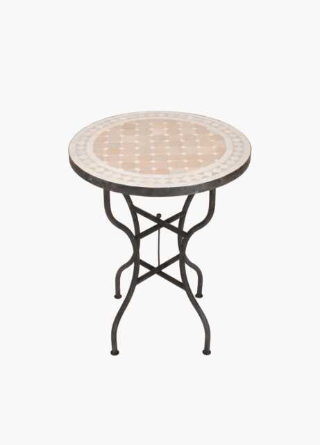 Mid-Season Sale Moroccan Zellige Tiled Table, Mozaic Handmade Garden Terrace Wrought Iron Legs - image 1