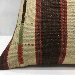 Vintage Turkish Kilim Pillow Cover, Handwoven Bohemian Accent, 20x20 - thumbnail 3