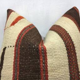 Vintage Turkish Kilim Pillow Cover, Handwoven Bohemian Accent, 20x20 - thumbnail 2