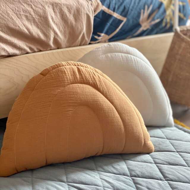 Carmel Muslin Rainbow Pillow Handmade Kids Room Decor - image 1