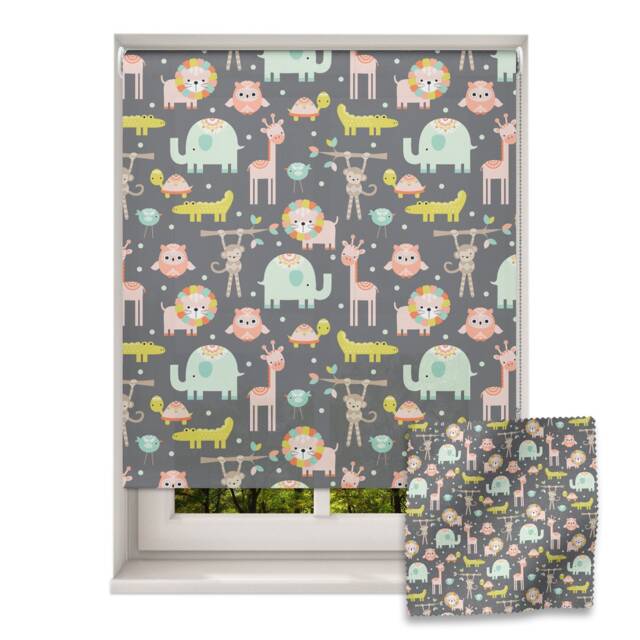 Nursery Safari Roller Blind, Children's Made To Measure, Jungle Roller Blind For Nursery - image 1