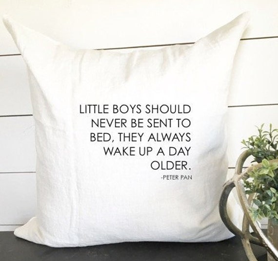 Little Boys Should Never Be Sent To Bed Pillow Cover, 18 X Boy Nursery Pillow Decor, Baby Gift - image 1